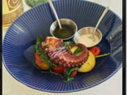 Octopus Tentacles with Roasted Potatoes and Chimichurri Sauce