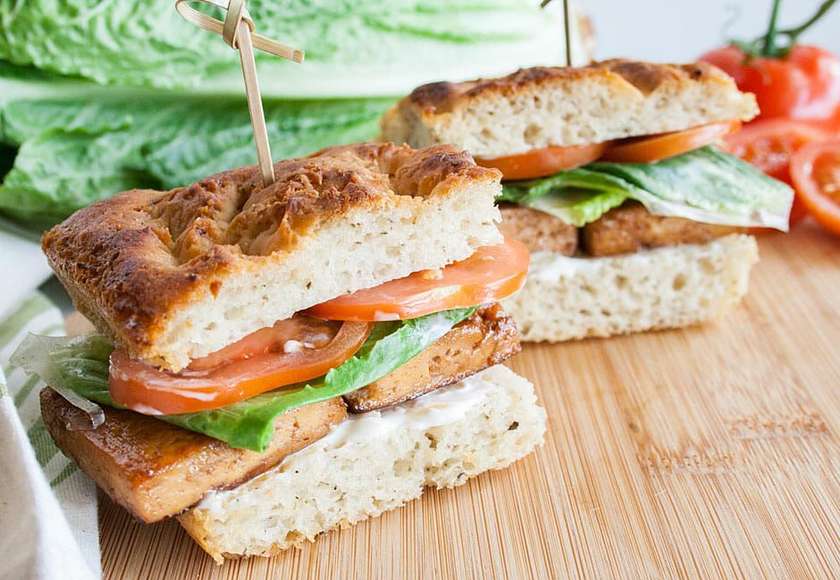 Tofu Scramble on Focaccia