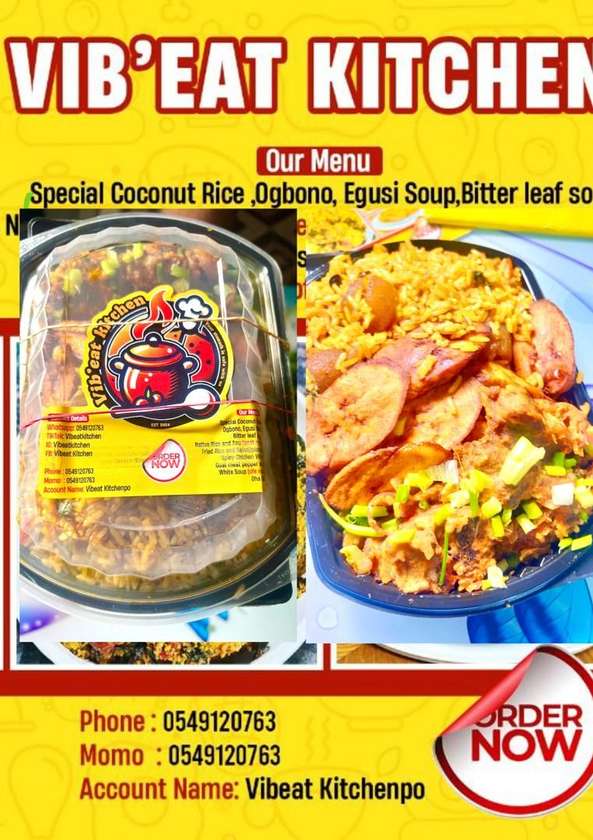 Village rice and plantain(Dodo) with Goat meat or fish or chicken or Cow meat