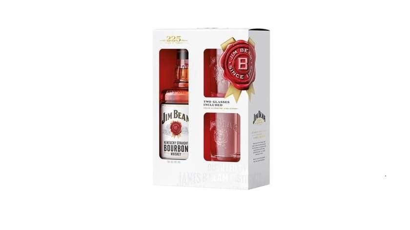 Jim Beam 0,75L zestaw 2 szklanki