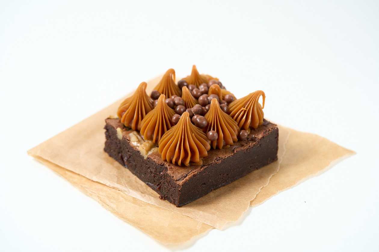 Individual Brownie with Salted Caramel Topping