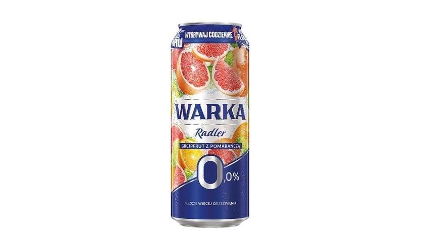 Warka Radler 0,0% Grejpfrut z Pomarańczą 0,5L pusz.