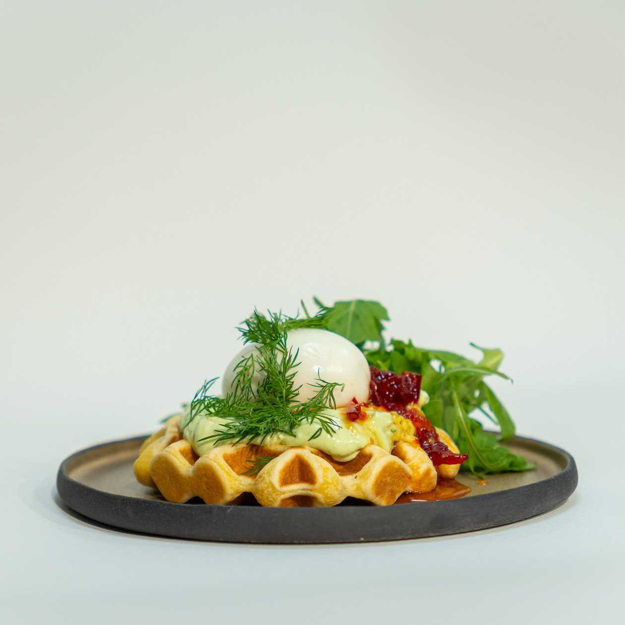 Egg & cream cheese waffle