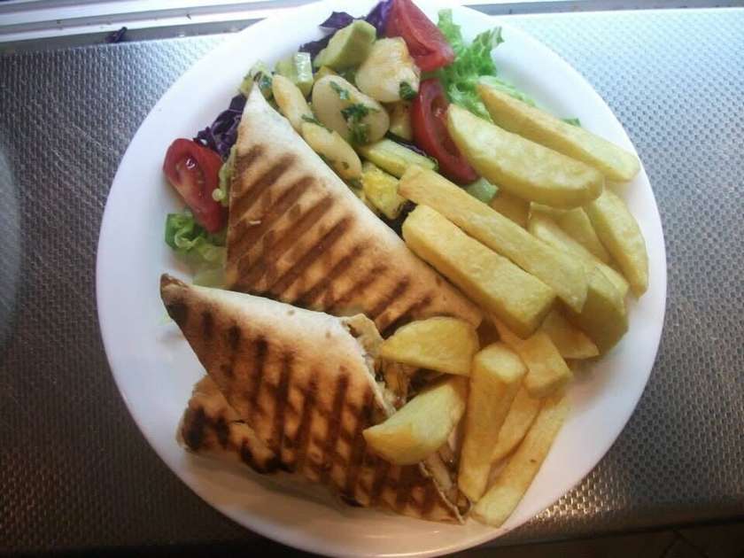 Chicken Wrap with Chips and Salad