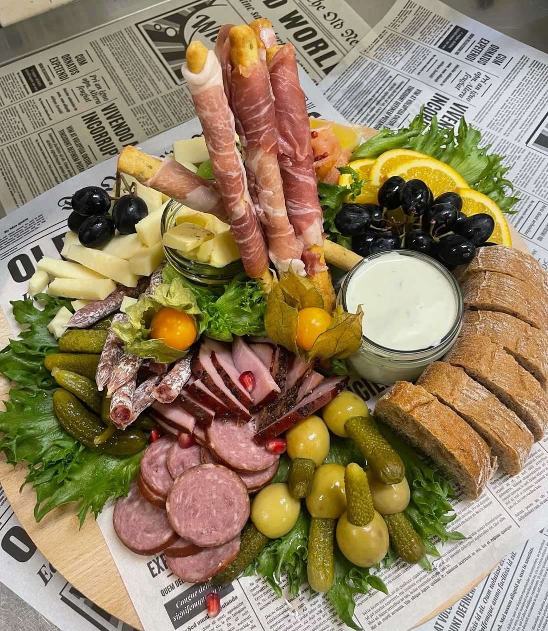 A rich selection of snacks for six people