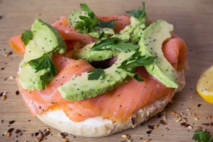 Smoked Salmon Avocado Bagel