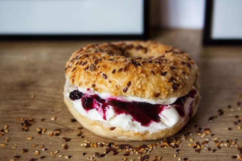 Cream Cheese and Jelly Bagel