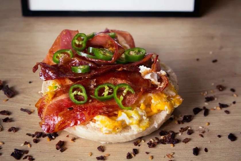 Bacon, Egg, Cheese, and Jalapeño