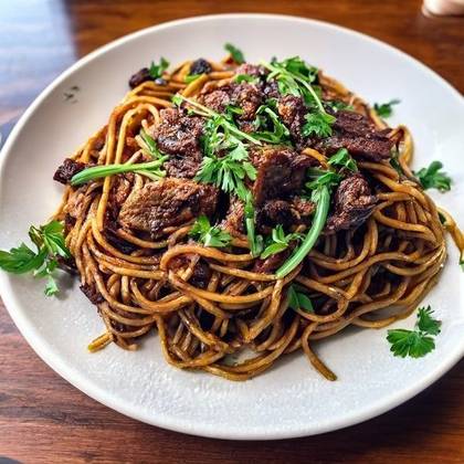 Opekané rezance s hovädzím mäsom