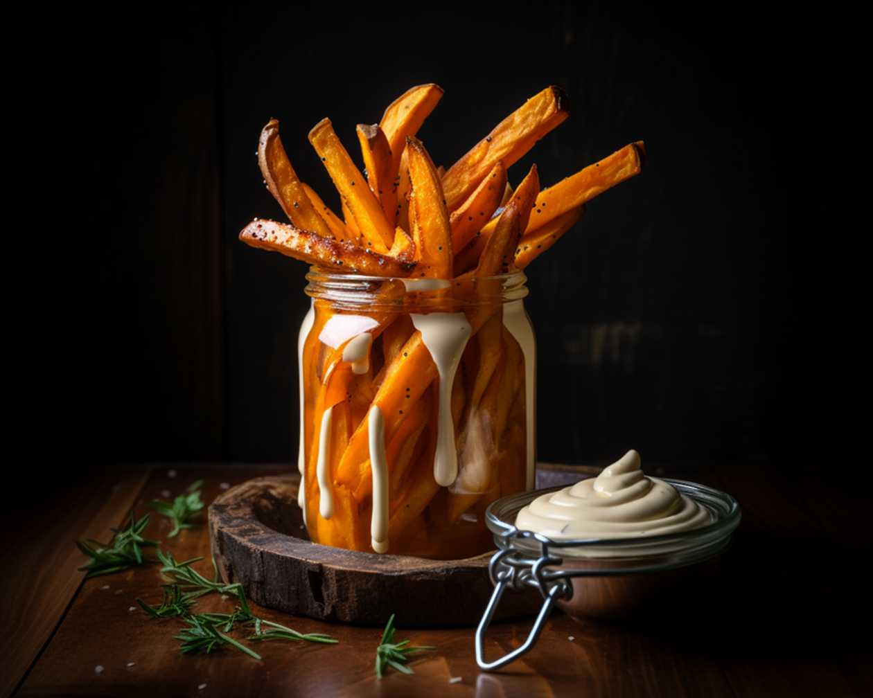 Crunchy Potato Waffle Cut with Dip