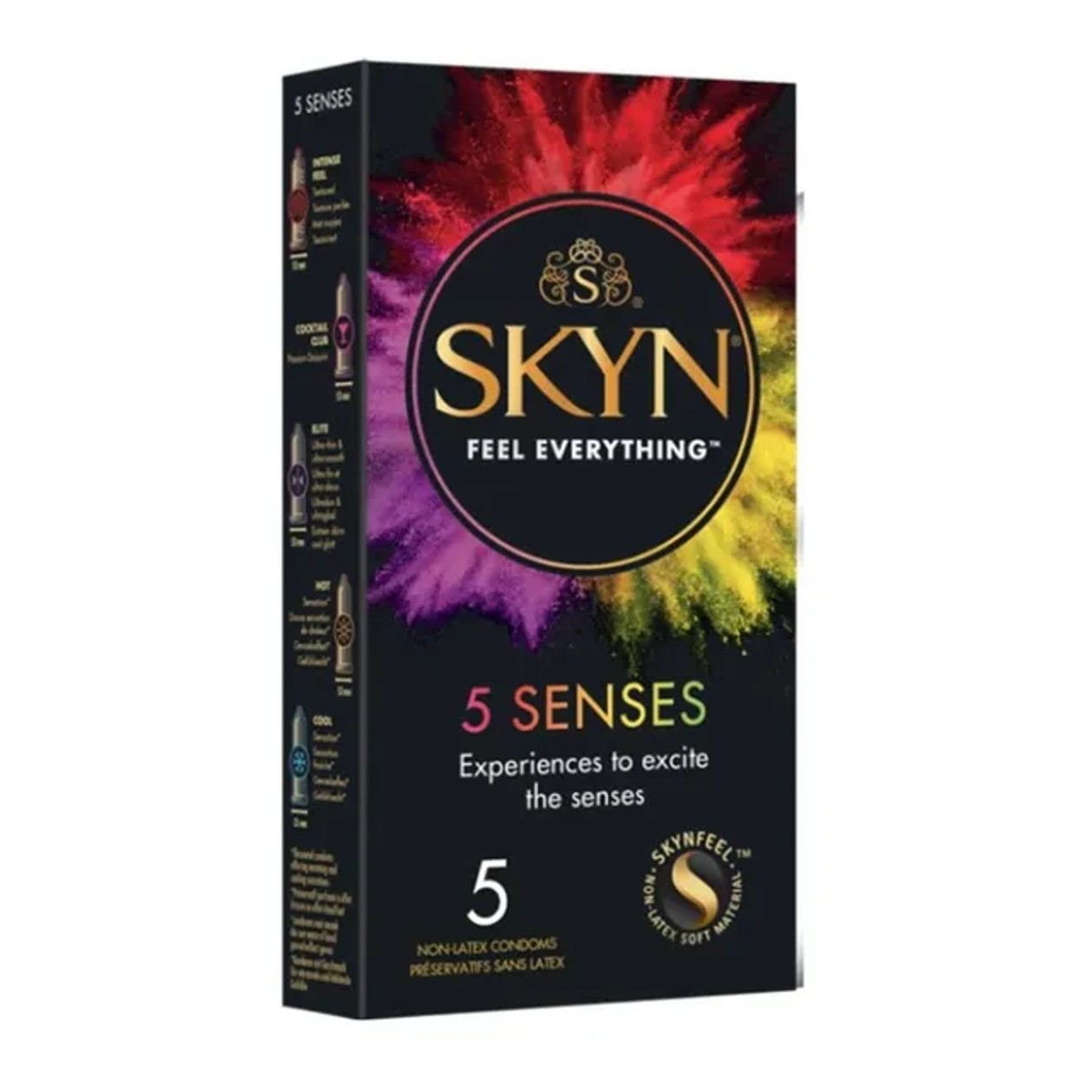 Prezervatyvai LIFESTYLES SKYN 5 SENSES, 5 vnt.