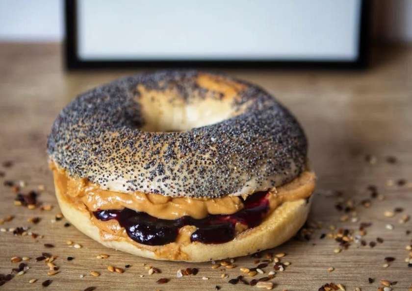 Peanut Butter and Jelly Bagel
