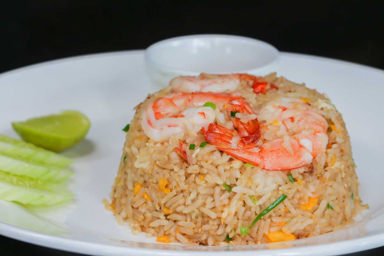 Fried Rice with Large Prawns