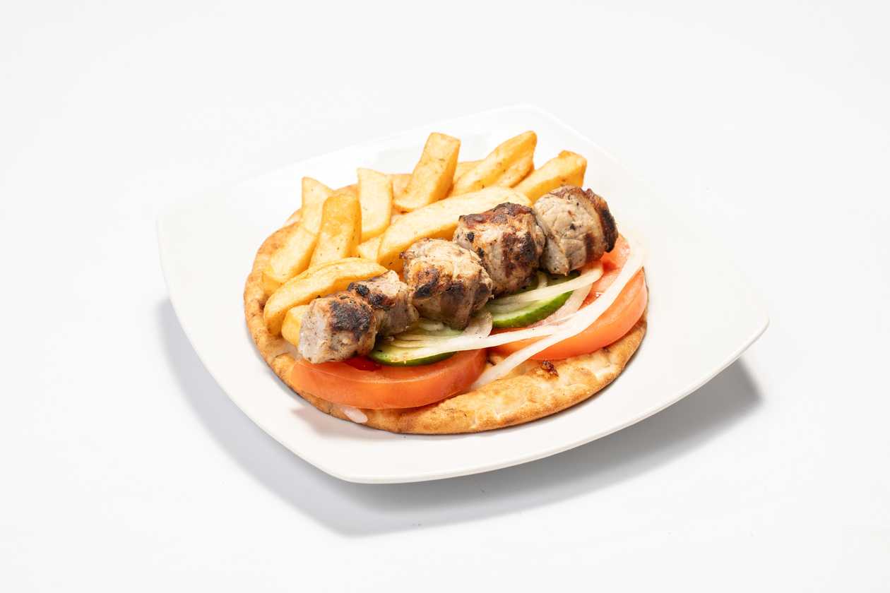 Pork Souvlaki In Greek Pita