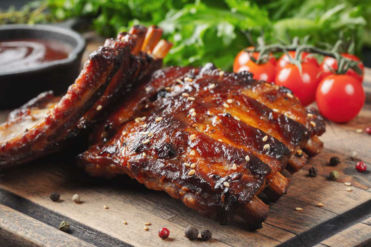 Pork ribs with custard