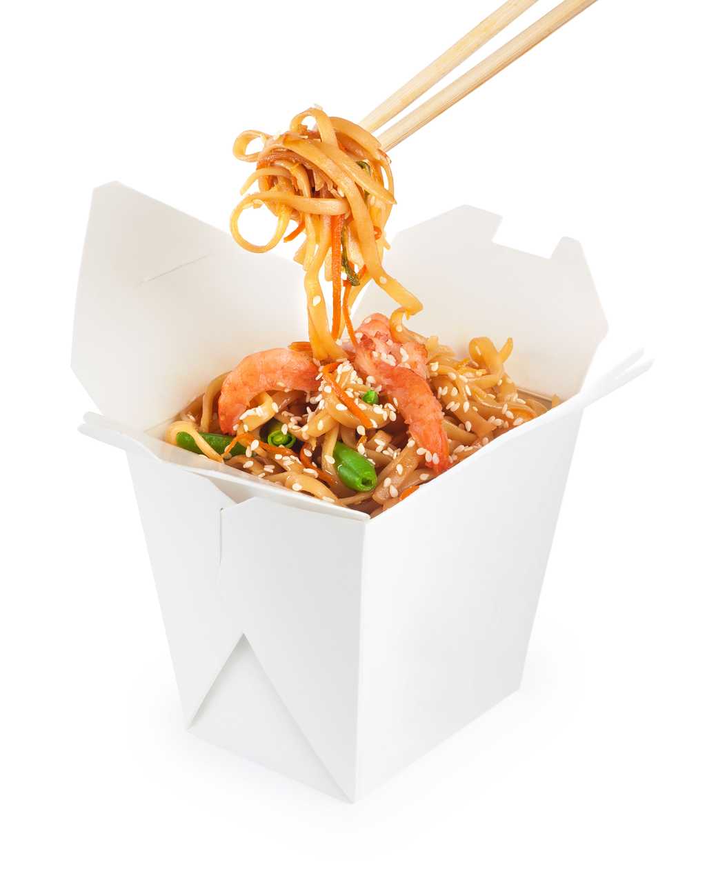 Chinese Noodles with Large Prawns