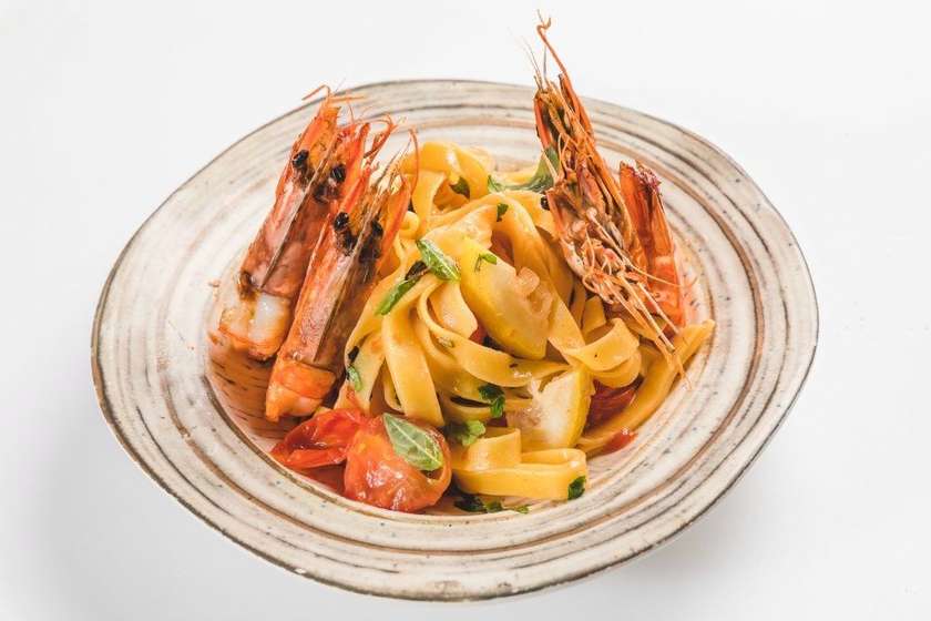 Tagliatelle con Gamberi
