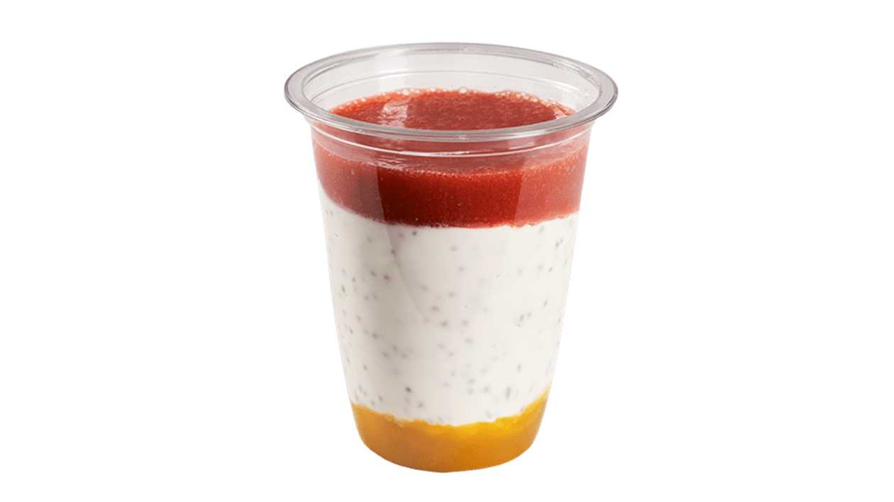 Pudding z chia z puree mango i musem truskawkowym 355g
