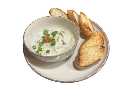 Eggplants with/without mayonnaise and tomato salad and