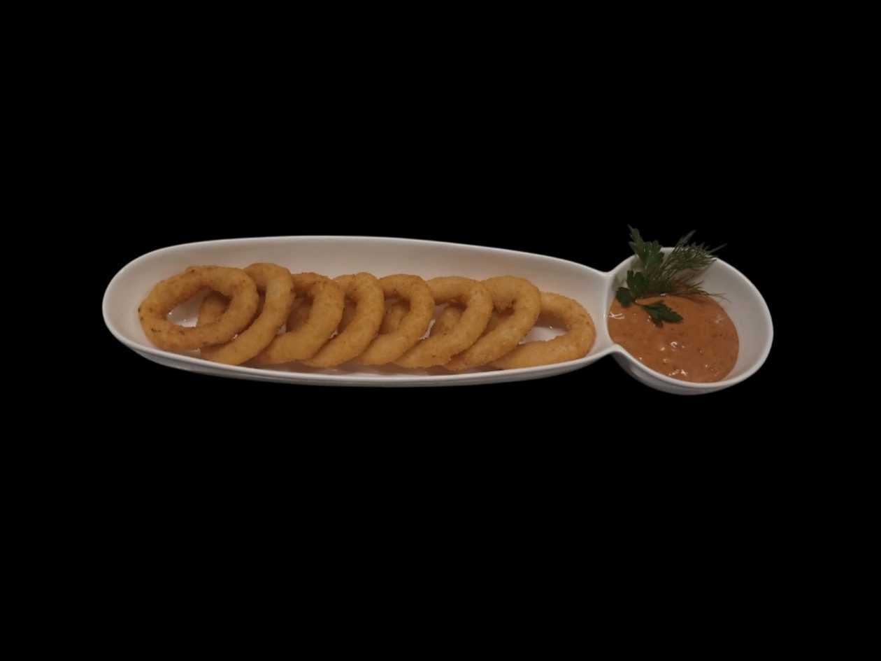 Cepti sīpolu gredzeni ar steiku mērci 150 g B, K, H
