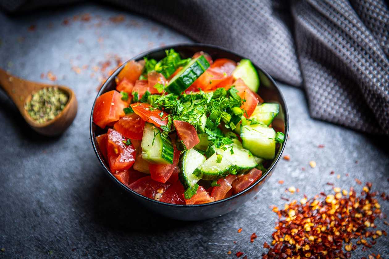 Homemade Salad with Sour Cream