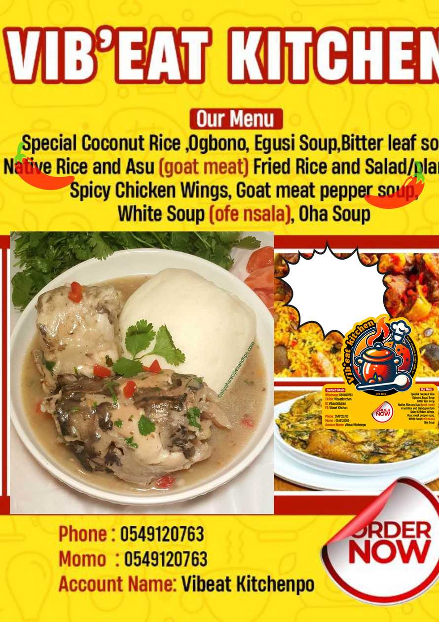 Ofe Nsala or White Soup with Eba/Garri