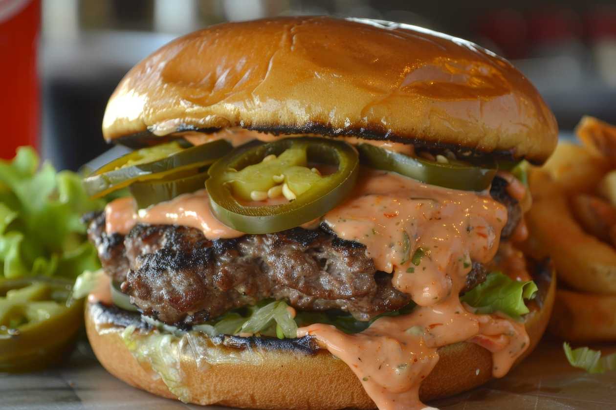 Jalapenos Burger + Cartofi Prajiti