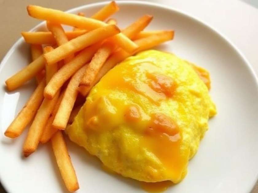 Cheese Omelette with Fries