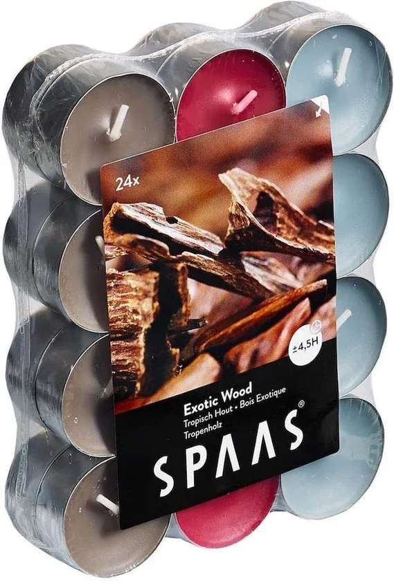 Spaas Tea Lights Exotic Wood x24