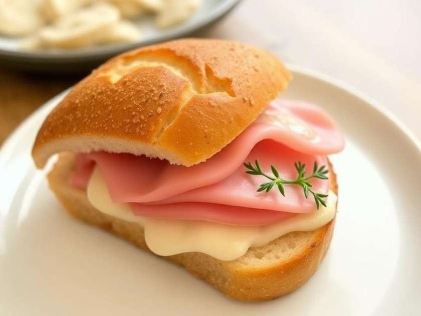 Bread with Cheese and Ham