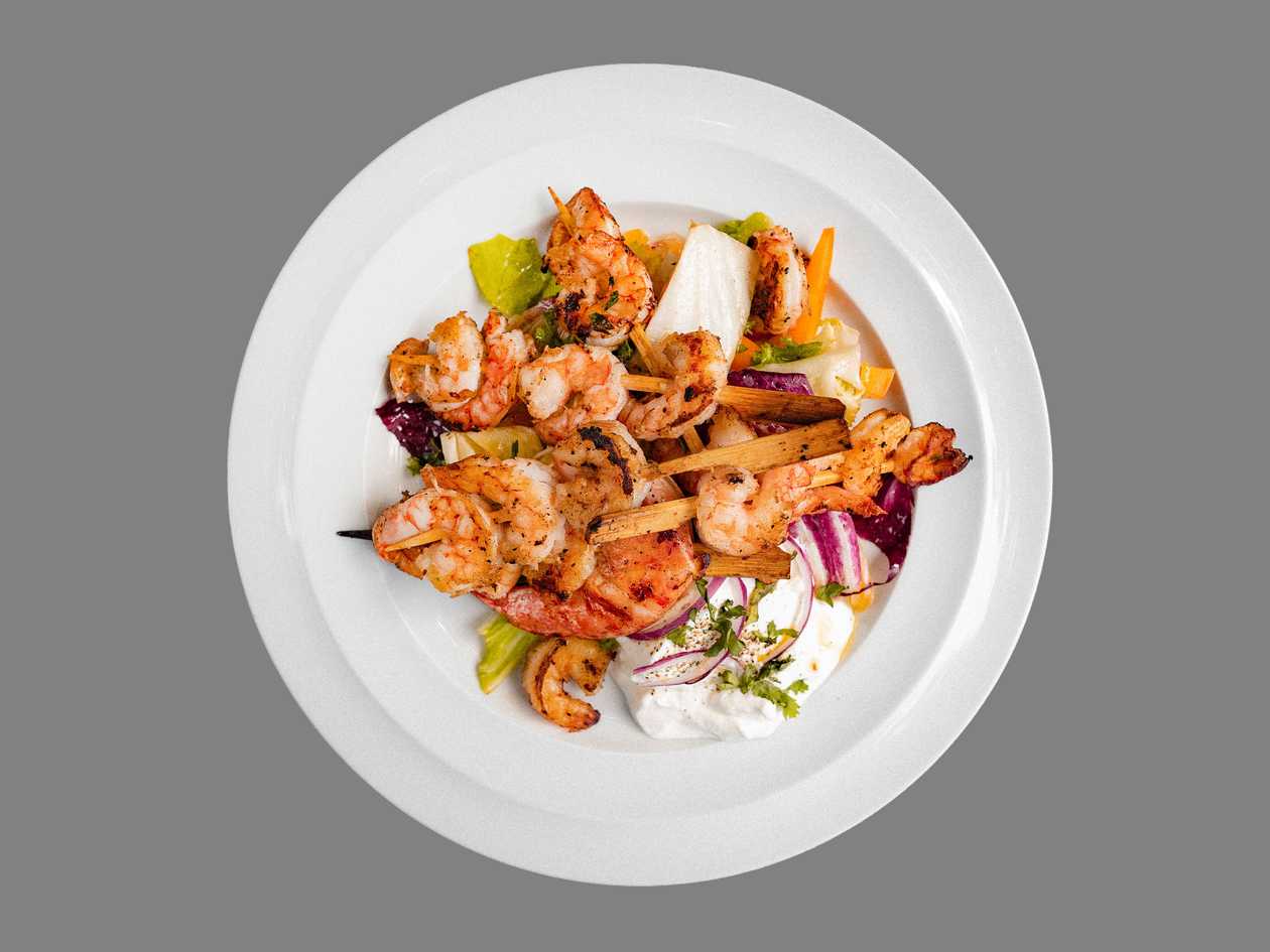 Espetada de Lulas com Gambas