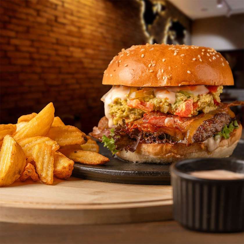 Guacamole and Bacon Burger