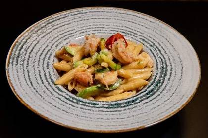 Penne Gamberi and Zucchini