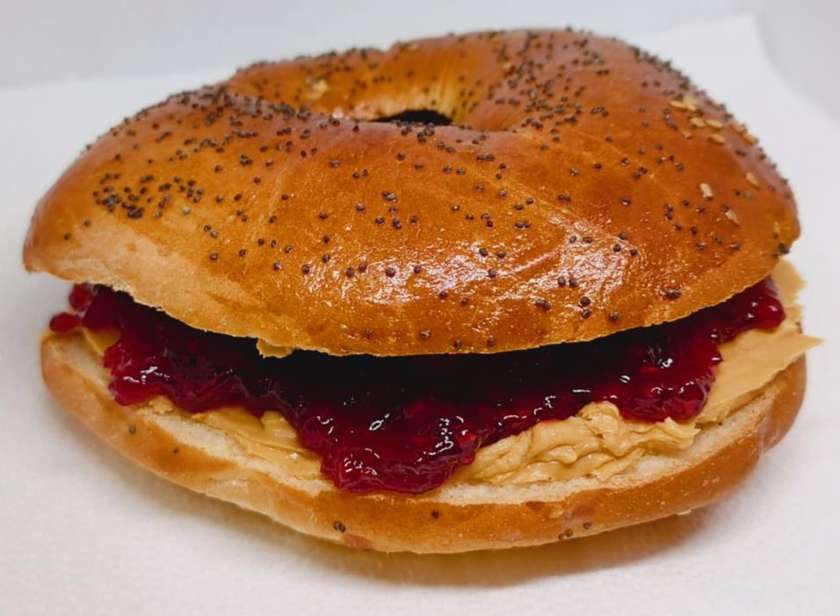 Peanut butter jelly bagel