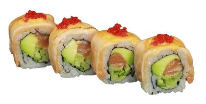 flambé salmon roll