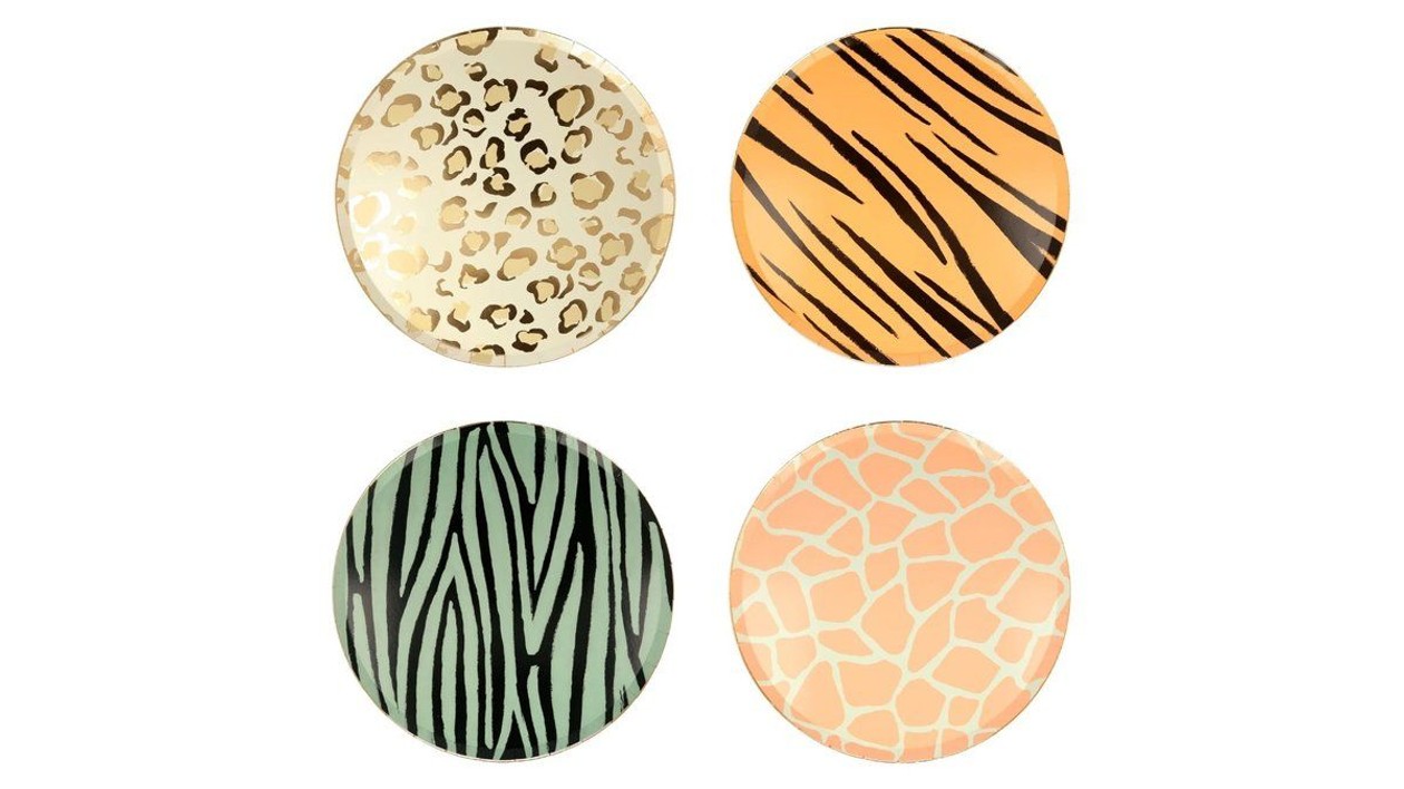 Meri Meri Safari Animal Print Dinner Plates, X  8