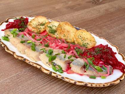 Herring with Potatoes and Beetroot