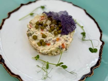Olivier Salad with Beef Tongue