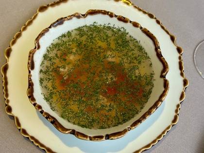 Chicken Broth with Noodles and Chicken Fillet