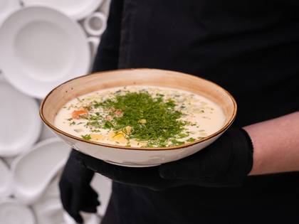 Okroshka with Salmon