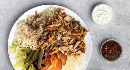 Veal Kebab Plate with Rice