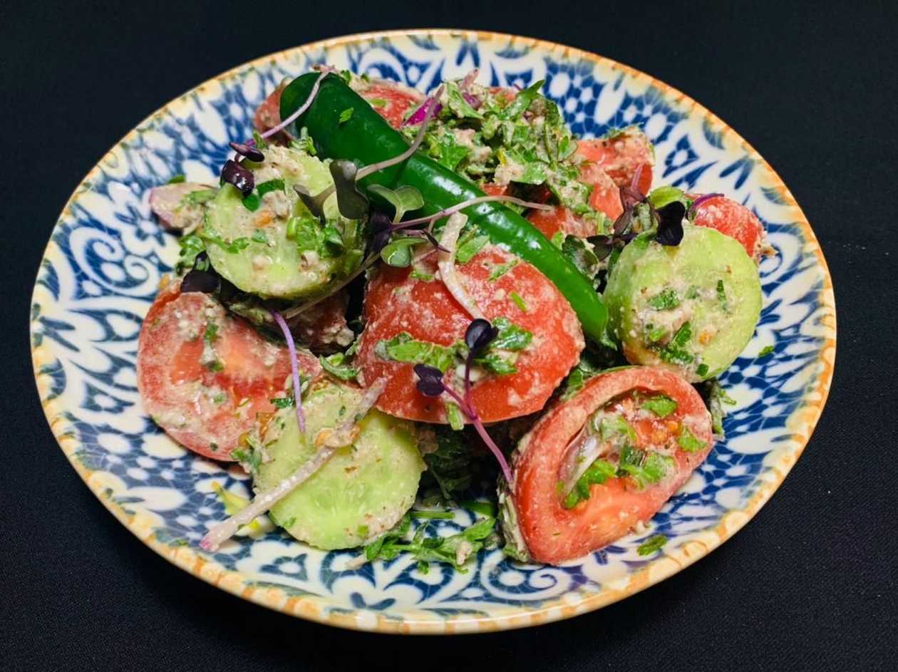 Cucumber & Tomato Salad With Nuts