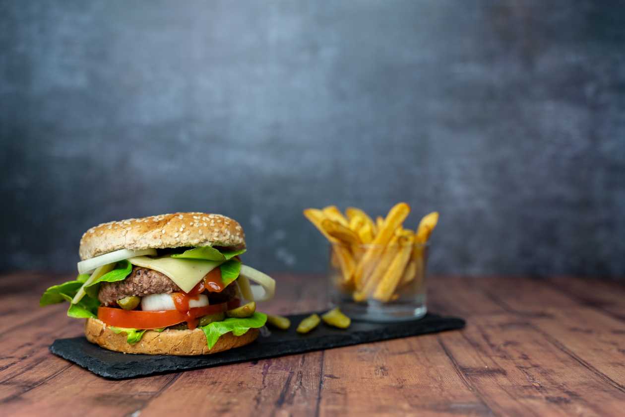 Beef Burger on a Plate