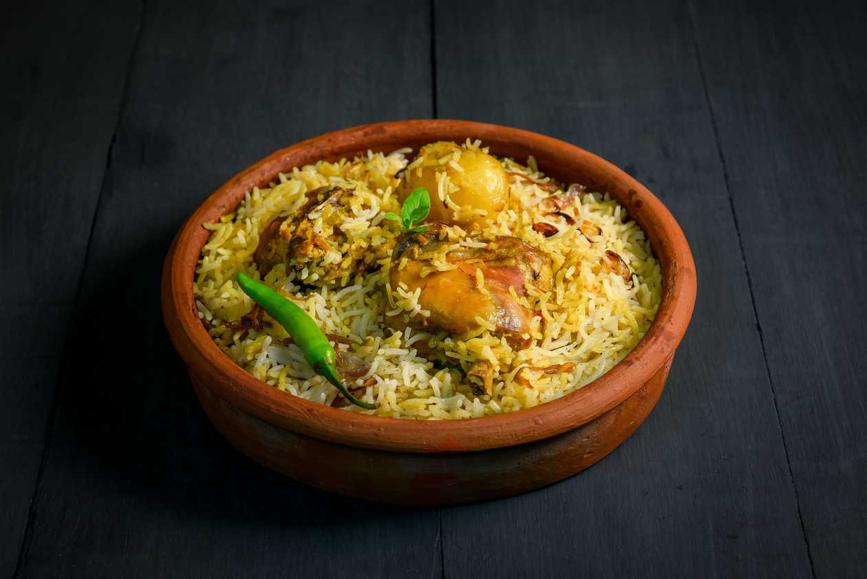Chicken Biryani on a Plate