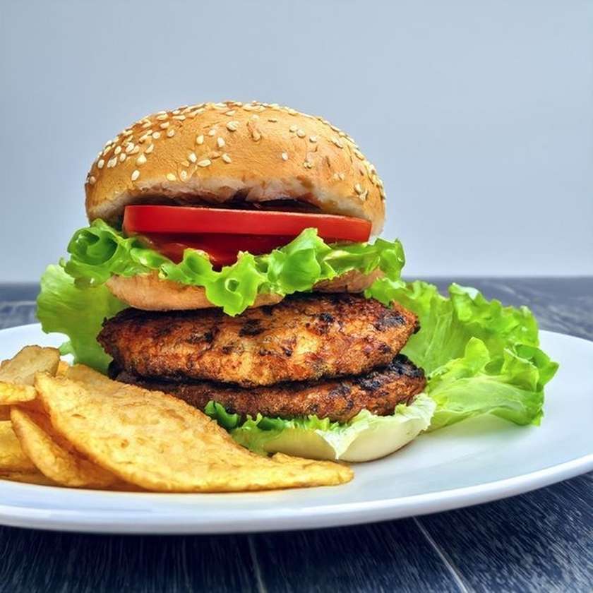 Double chicken burger