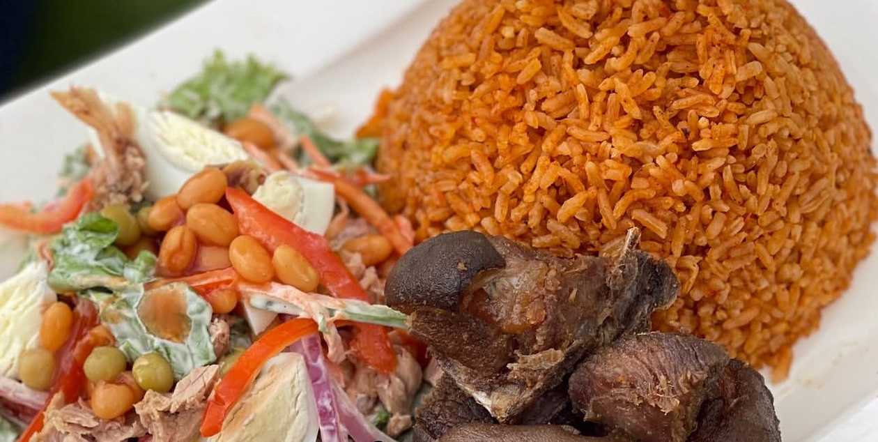 Jollof Rice & Goat Meat Chops