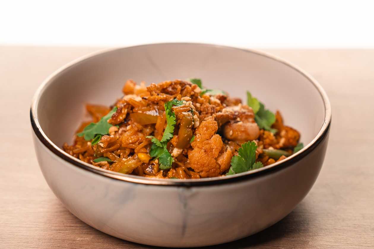 Rice with Chicken in Gochujang Sauce