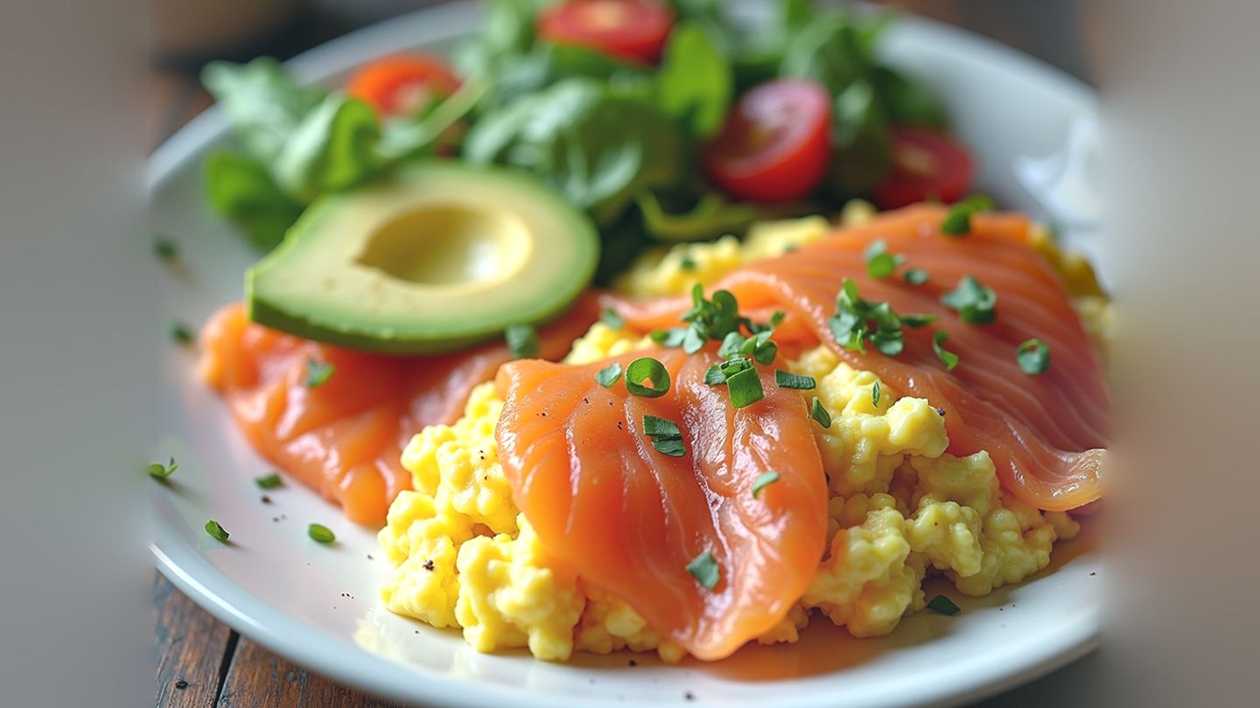 Αυγά Scrambled Με Αβοκάντο Και Καπνιστό Σολομό