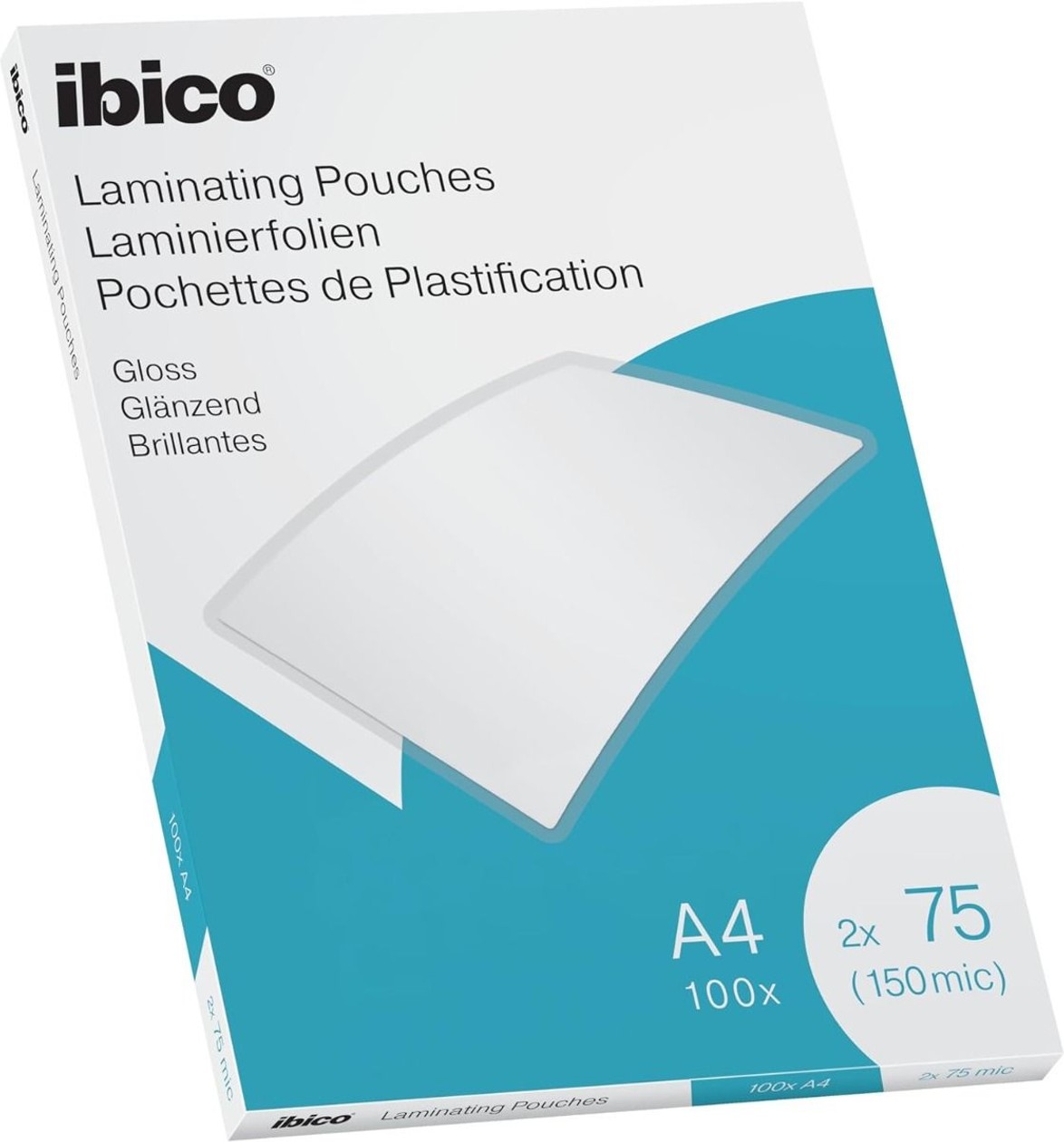 IBICO Gloss 150 Micron Laminating Pouches (Pack of 100)