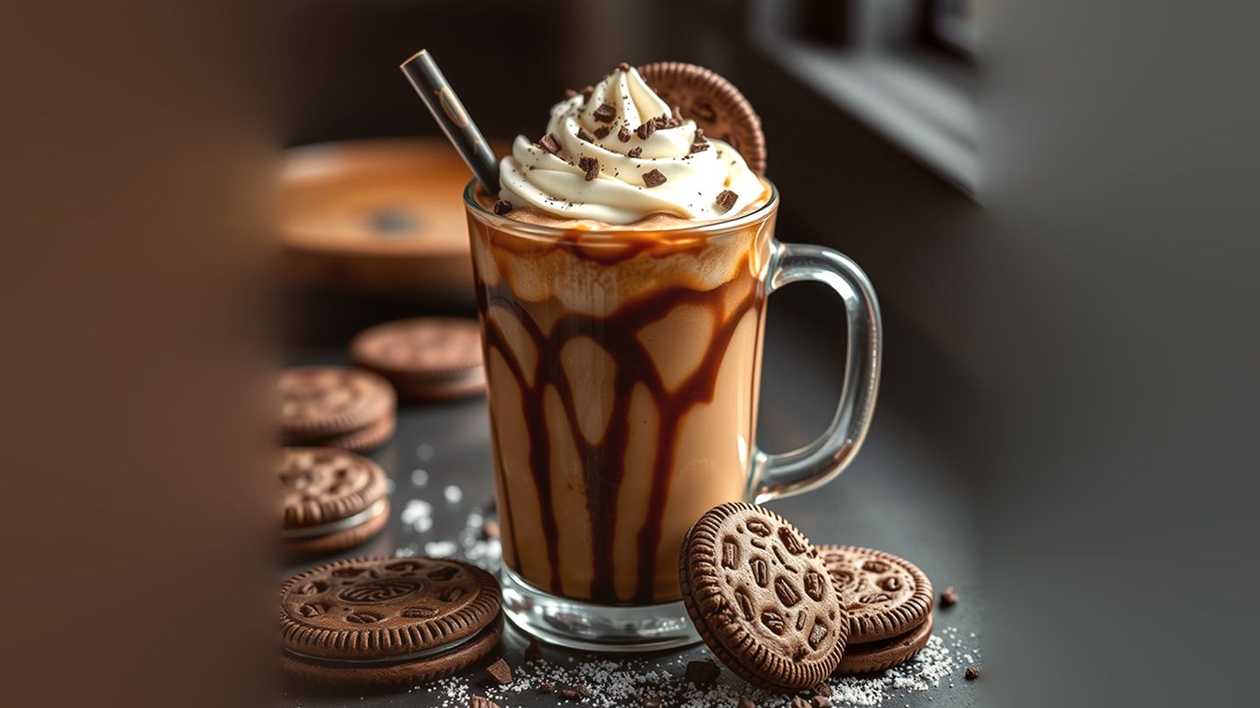 Κρύο Latte Macchiato Μπισκότο Σοκολάτας